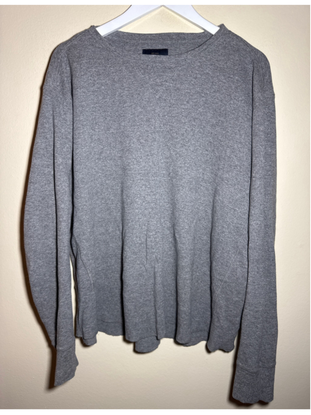Lucky Brand Long Sleeve Waffle Knit Tee Grey XXL PTP 27”